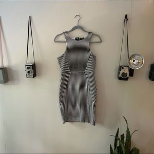 striped bodycon dress